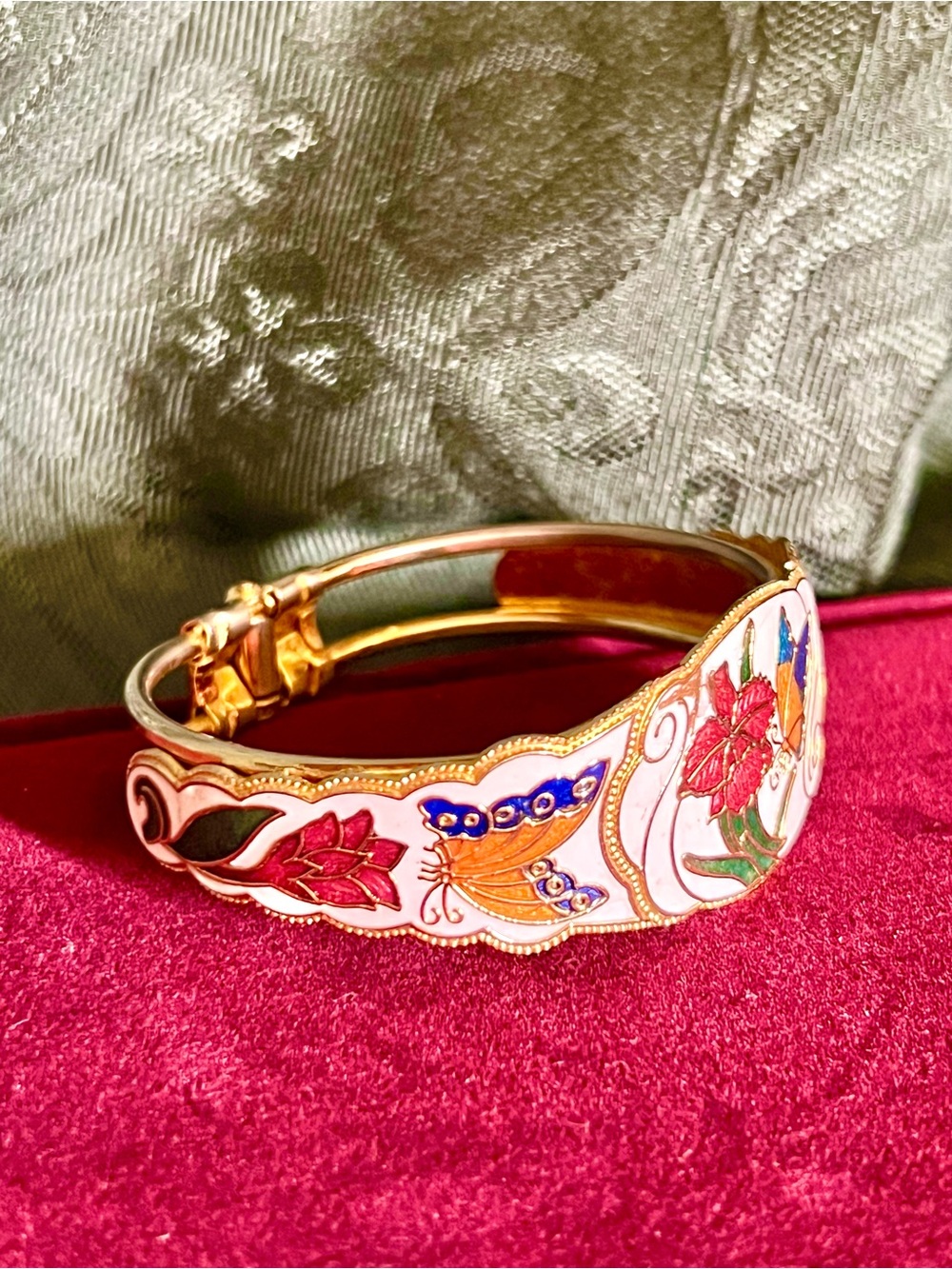 Vintage Cloisonné Bracelet Size 5.5” to 6” - Picture 6 of 7